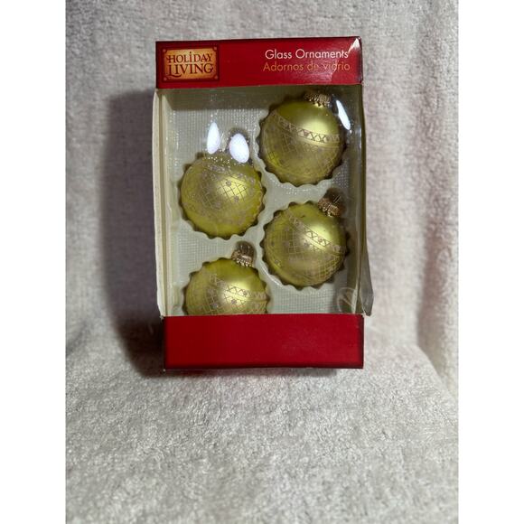 Vintage Krebs Victorian Style Glass Tree Ornaments Set of 4 - Picture 1 of 4